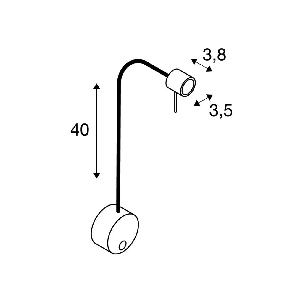 Faretto Parete Dio Flex GU10 Bianco Braccio 40cm con Interruttore - 9