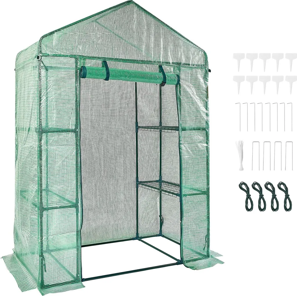 Mini Serra 141x74cm per Balcone e Orto: Casa Piante PE con 4 Ripiani