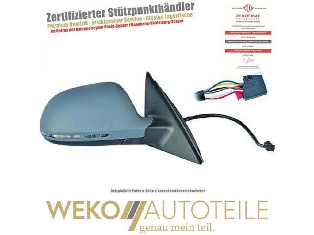 Spiegel li. Audi A4 07-09 vollelektrisch lackierbar Blinker 6-Pin