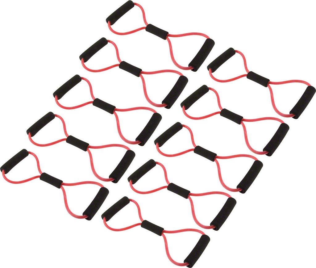 Fitness Toner Expander Fitness Tube Gymnastikband Body Toner Stark Rot 10 Stk.