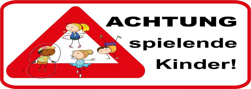 vianmo Holzschild 10x27 cm Achtung spielende Kinder