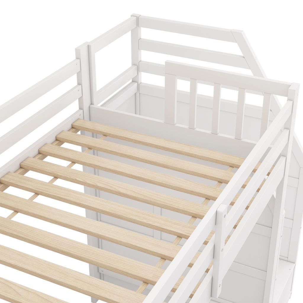 Flieks Etagenbett 90x200cm mit Rutsche, Kinderbett mit Produktbild 
