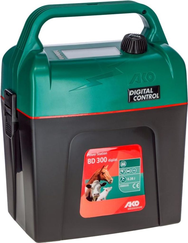 AKO Power Station BD 300 digital 9V Batteriegerät 9V Batteriegerät, für Pferde