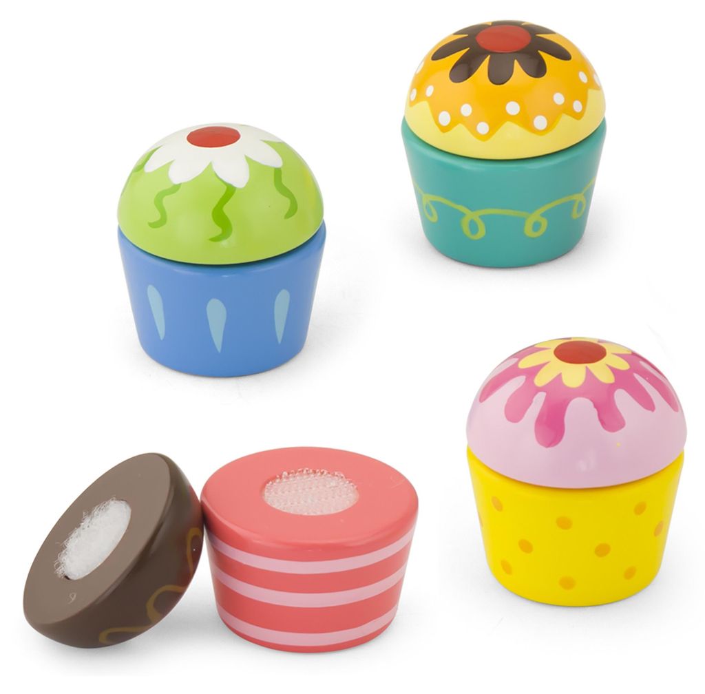Viga Holz-Kekse und Muffins, 4 Stück Produktbild 
