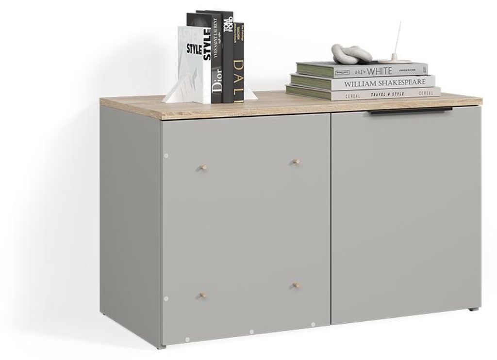 Eckkommode Livinity Piave Greige mit Tür, Model 58838