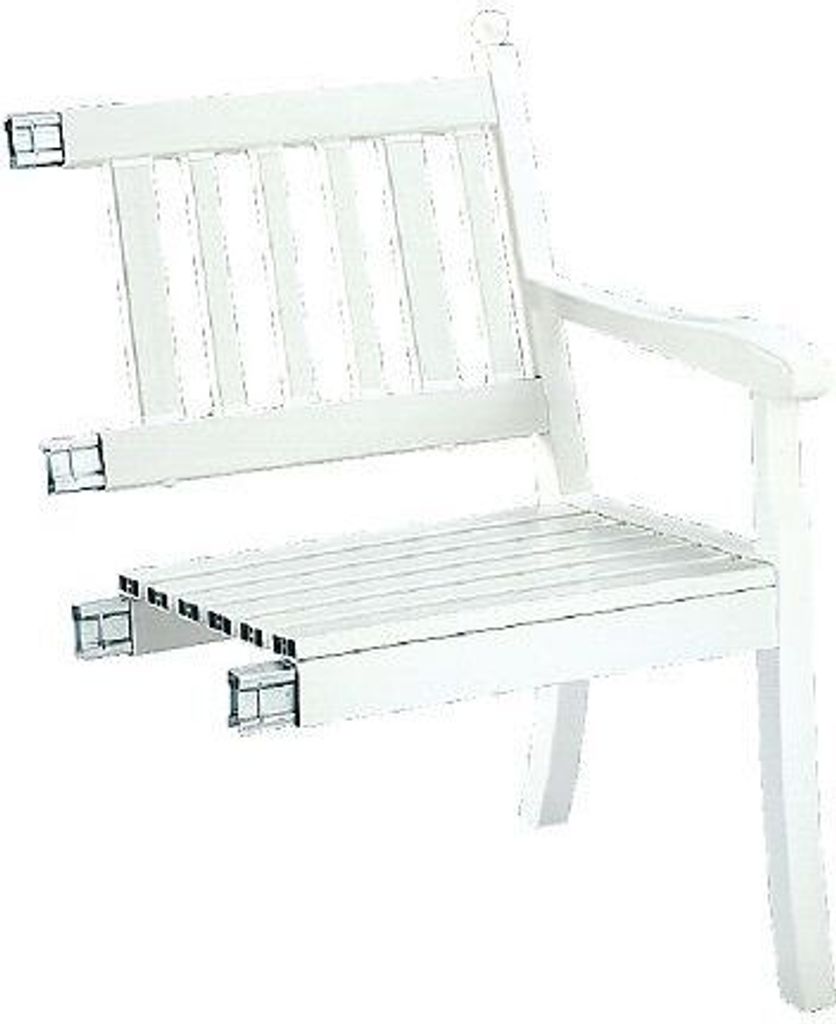 Bank Hohenzollern, 115 cm, weiß Kunststoff weiß, 2-sitzig Produktbild 11
