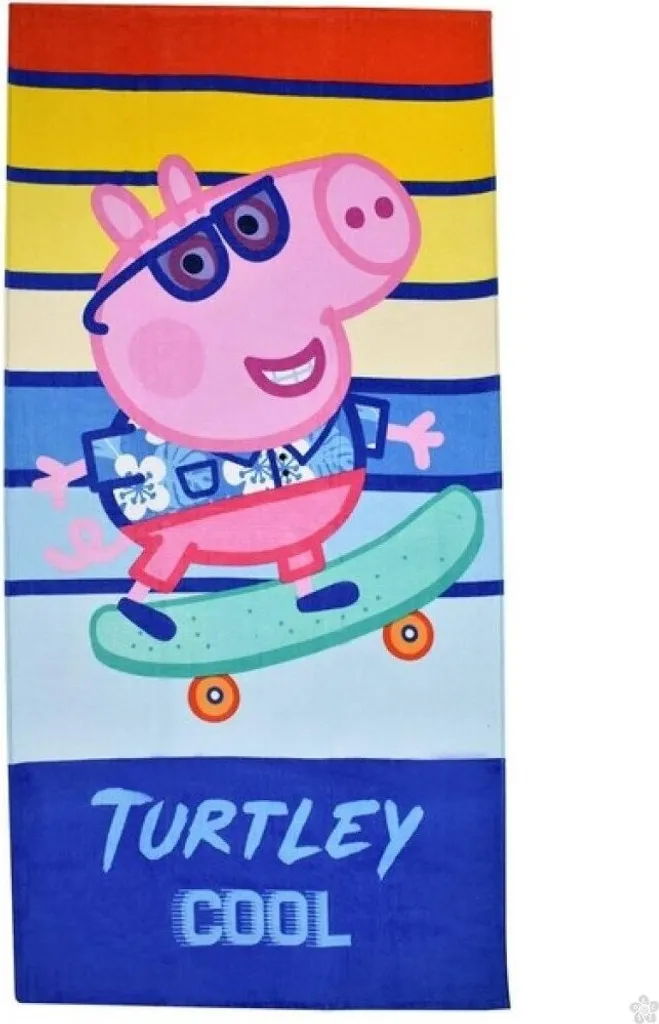 Asciugamano Mare Peppa Pig Catch a Wave 70x140 in Morbida Spugna