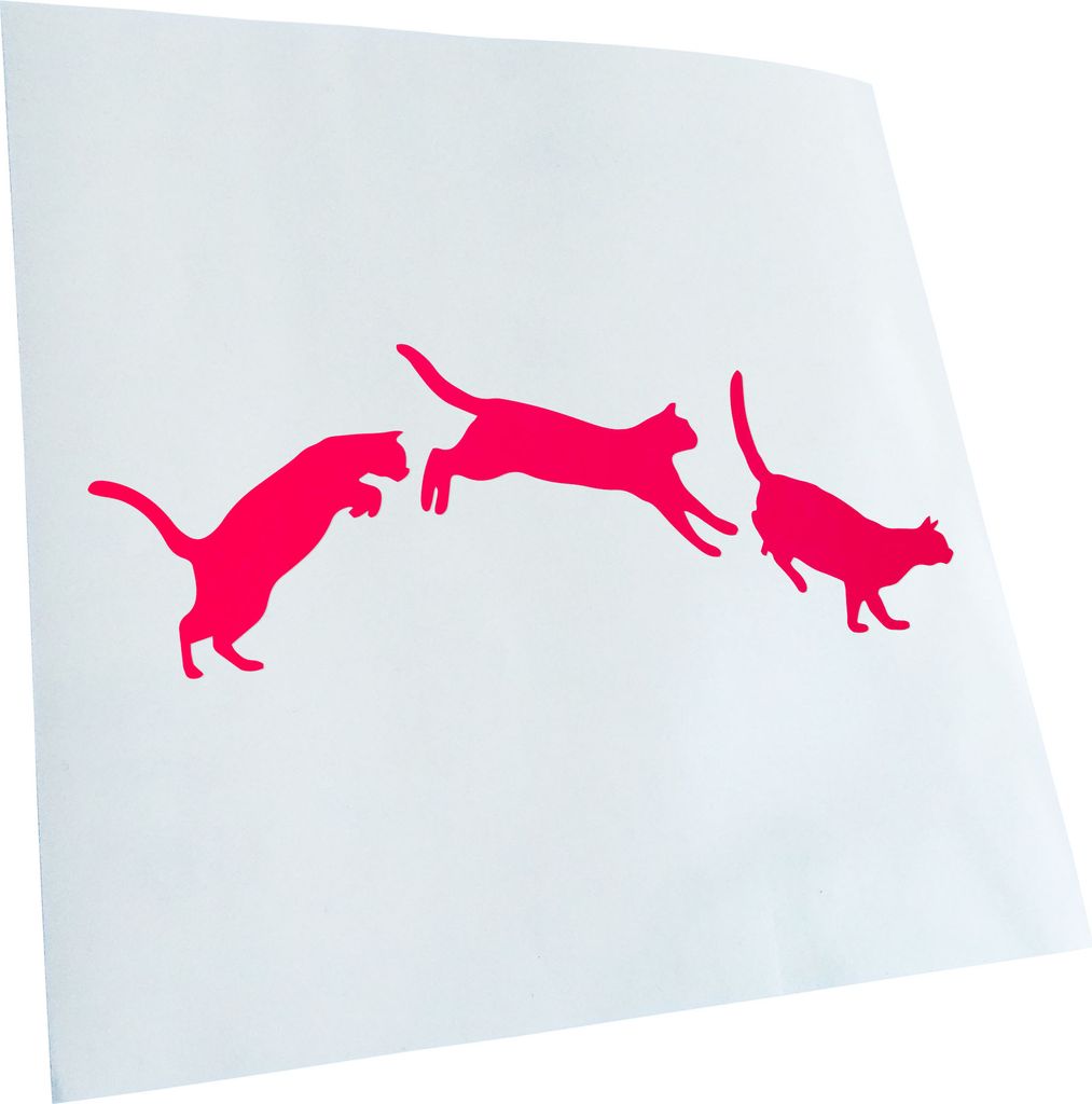 Kiwistar - Autoaufkleber - springende Katzen - Love Heckscheibe - Aufkleber für Auto Kfz Fahrrad, LKW, Truck Mofa