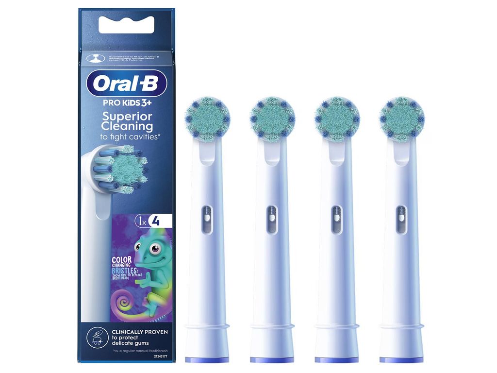 Oral-B Kids Chameleon - Aufsteckbürsten - Kinderzahnbürste - Weiche Borsten - 4 Stück