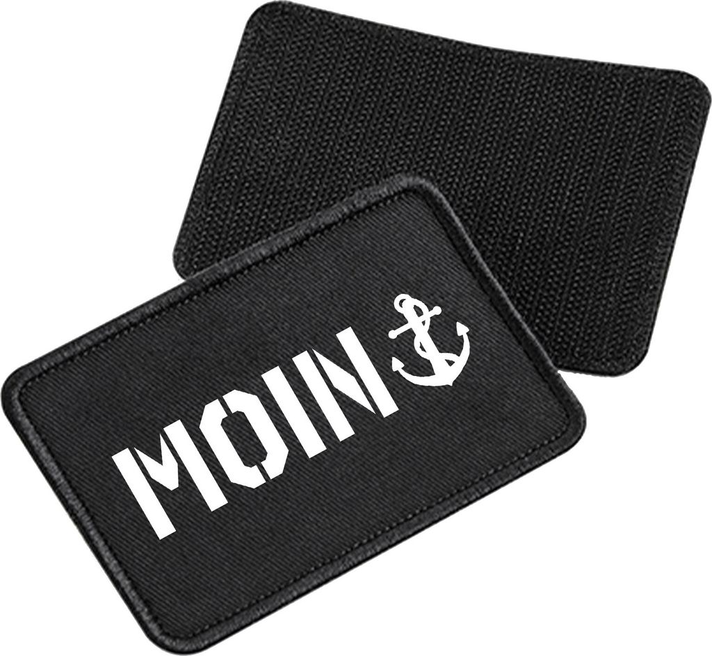 Huuraa Patch Moin Anker Black 10 x 6,5cm Baumwolle Klettpatch für Mütze Geschenkidee