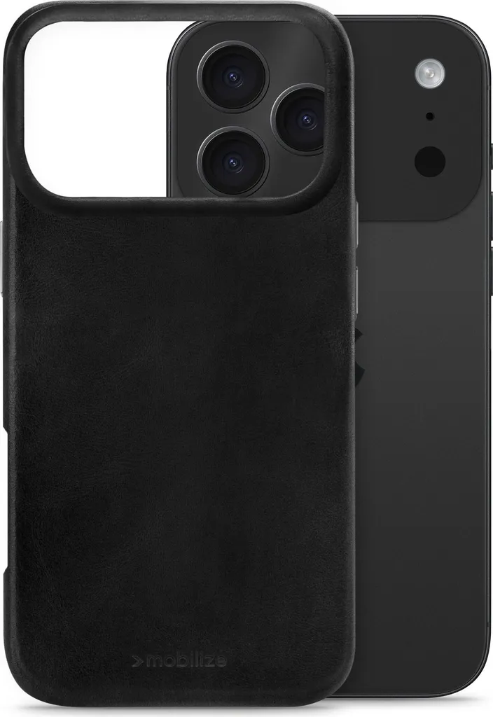 Coque iPhone 17 Pro Cuir Noir MagSafe pour Usage Professionnel Chic