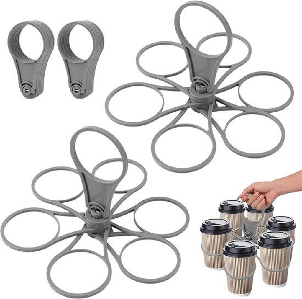 Set aus 2 Trinkbecherhaltern mit Griffen, falbar, 6 Stück, Geeignet für Outdoor-Aktivitäten und Familienfeiern.