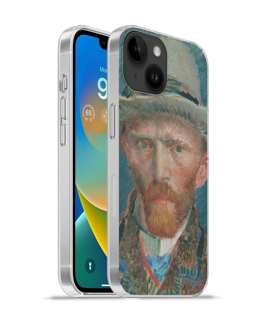 MuchoWow Handyhülle Schutzhülle Hülle für Apple iPhone 14 - Softcase Selbstporträt 1887 - Gemälde von Vincent van Gogh Silikon Softcase Han...