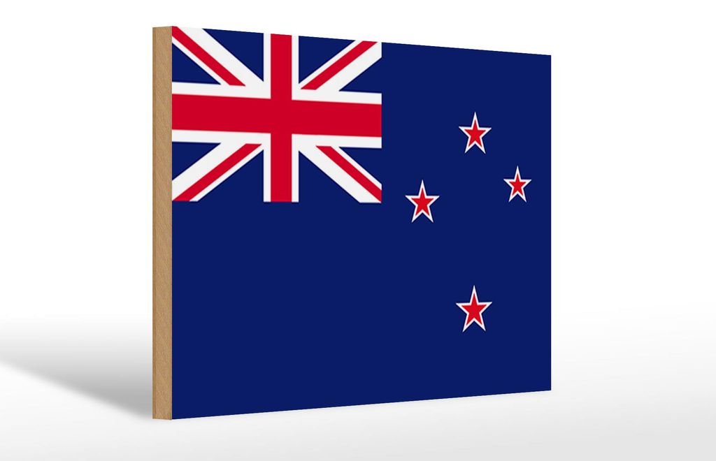 Holzschild Flagge Neuseelands 30x20cm Flag of New Zealand