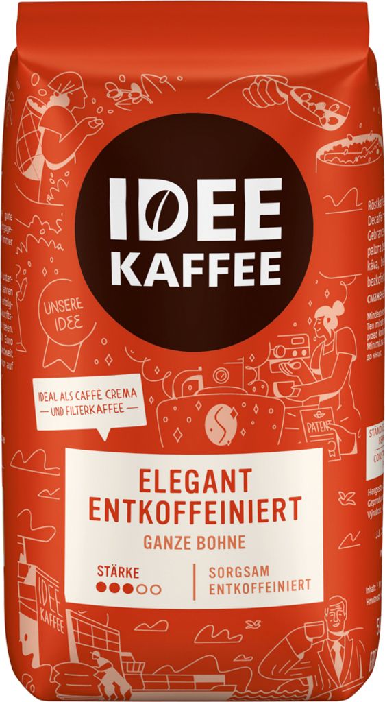 Idee Kaffee Elegant bezkofeinowe całe ziarna opakowanie Zdjęcie produktu 