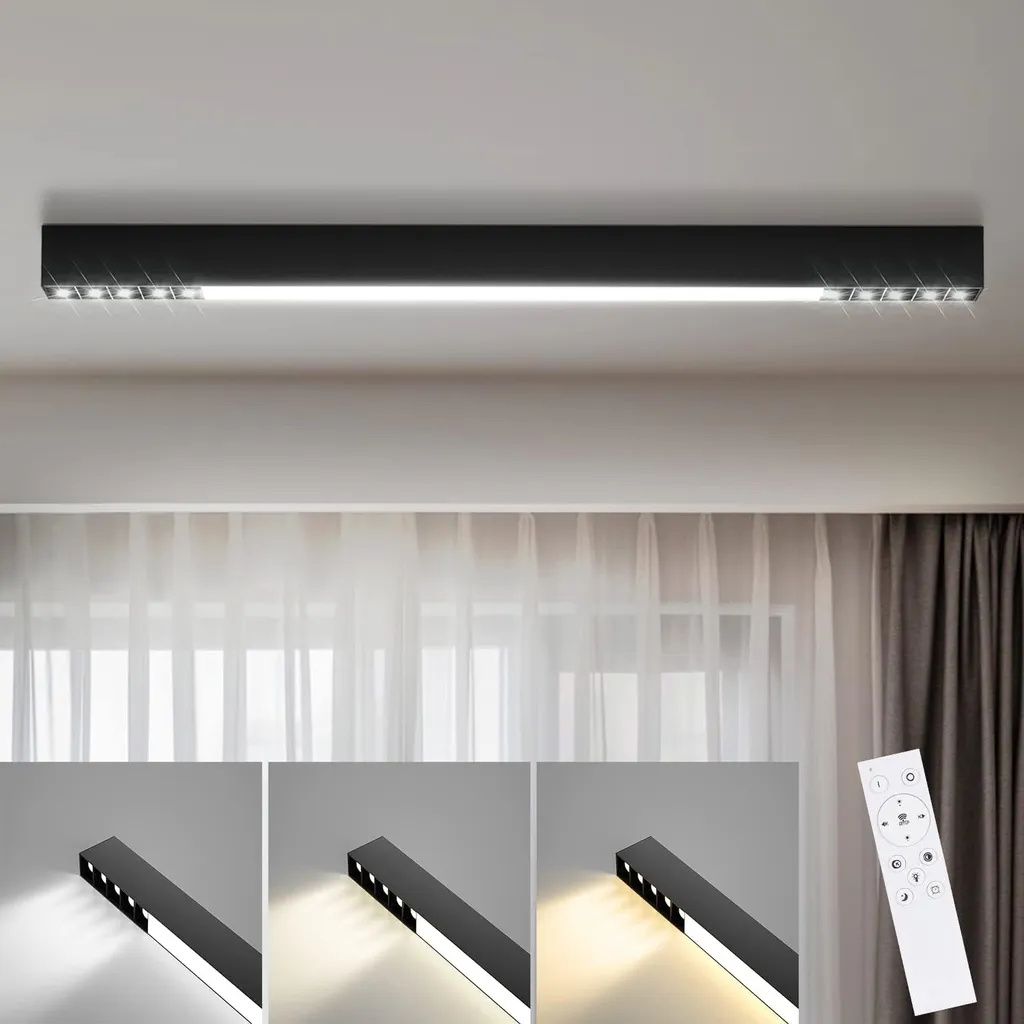 ZMH Deckenlampe LED Deckenleuchte Schwarz 32W 107CM Lang  Produktbild 