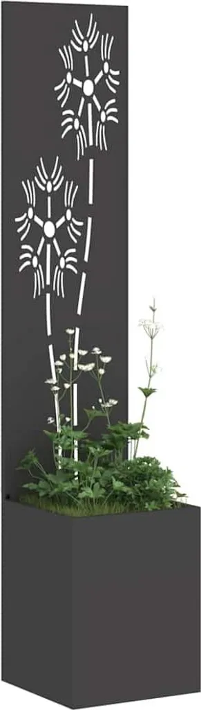 vidaXL Schermo Privacy Giardino Nero Floreale 32x140 cm | Arredo Esterno - 3