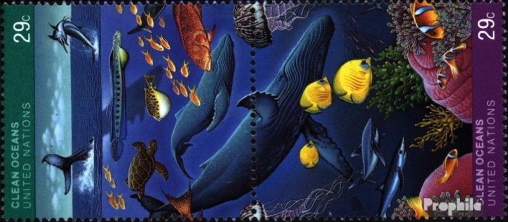 Briefmarken UNO - New York 1992 Mi 627-628 senkrechtes Paar (kompl.Ausg.) postfrisch Saubere Meere