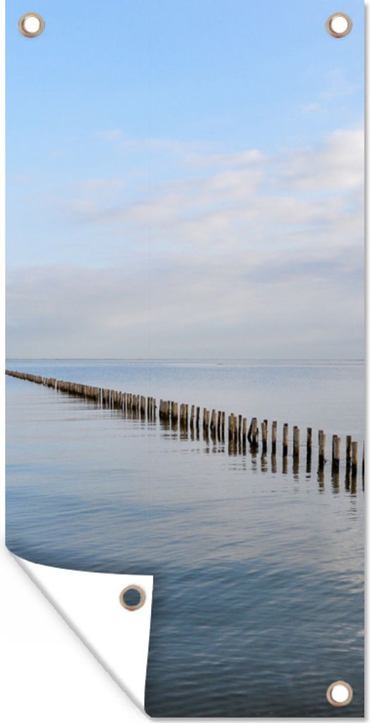 MuchoWow 30x60 cm Outdoor-Poster Gartendeko Sichtschutz Garten Poster für den Garten Nordsee - Wolken - Wasser