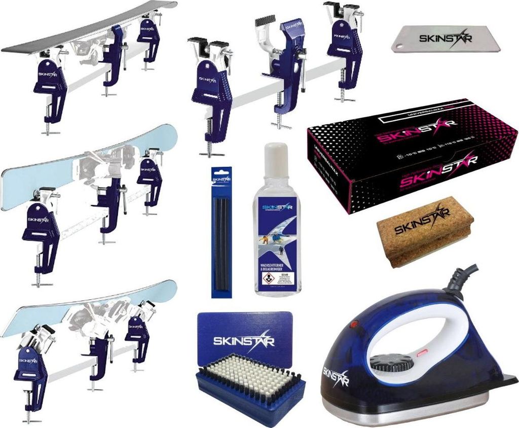 Skiwachs Set mit Profi Racing Skispanner Universalwachs & Wachseisen 11-teilig Type A