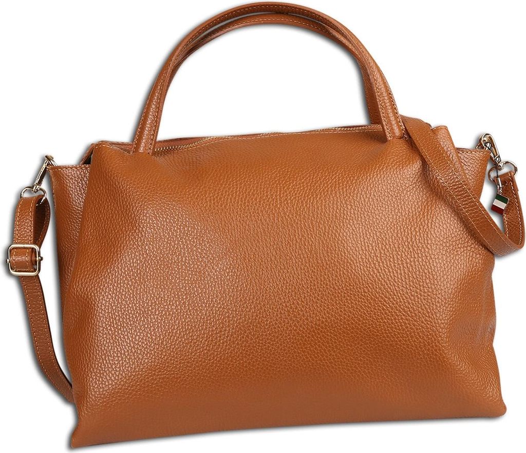 Florence Leder Tasche Damen Handtasche tan hellbraun 18x36x25cm OTF184C5