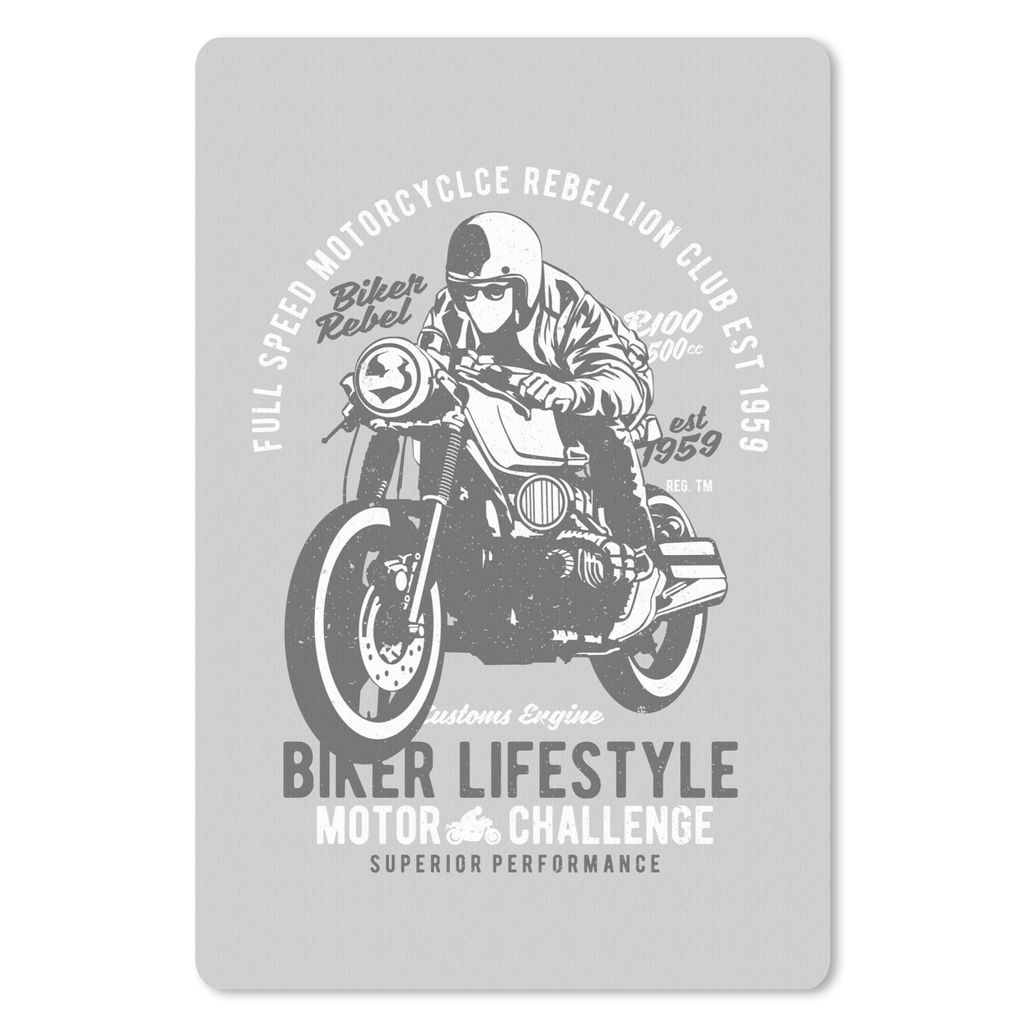 MuchoWow Mauspad Mousepad Mancave - Motor - Grau - Vintage 40x60 cm - Mousepads - Maus Mat - Pad - Mausunterlage - Schreibtisch Accesoire