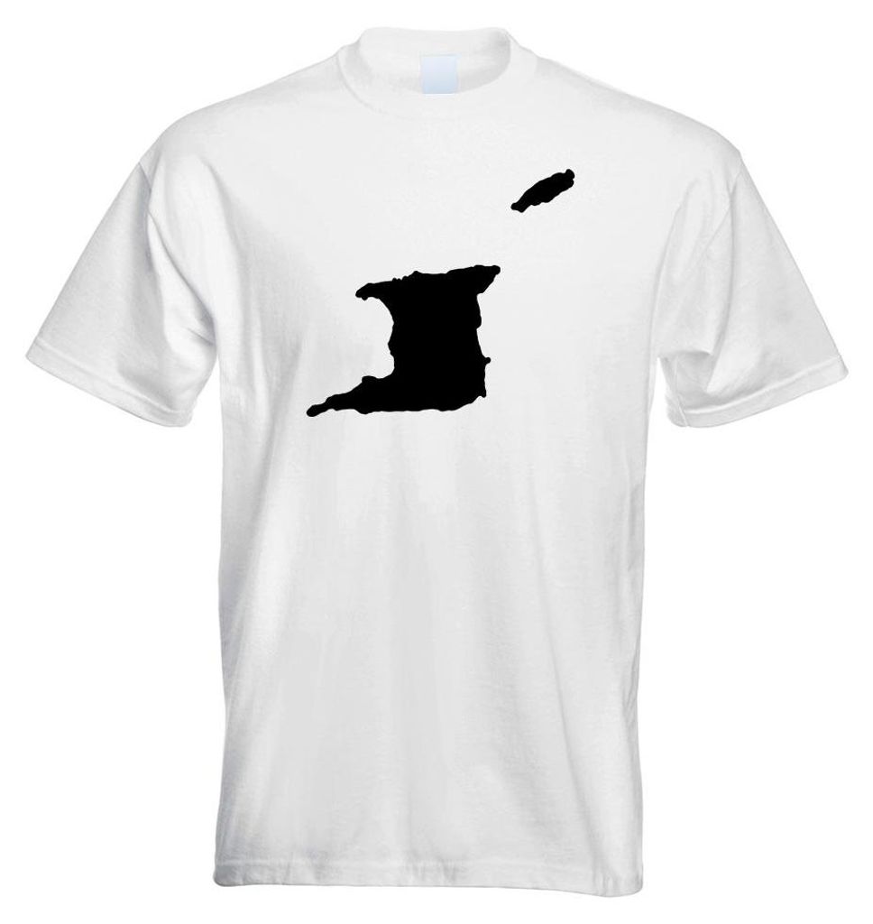 Kiwistar - T-Shirt - Weiss - Trinidad und Tobago Umriss Herren Funshirt Bedruckt Design Sprüche Spruch Motive - mit Motiv Bedruckt - Funshirt Desi...