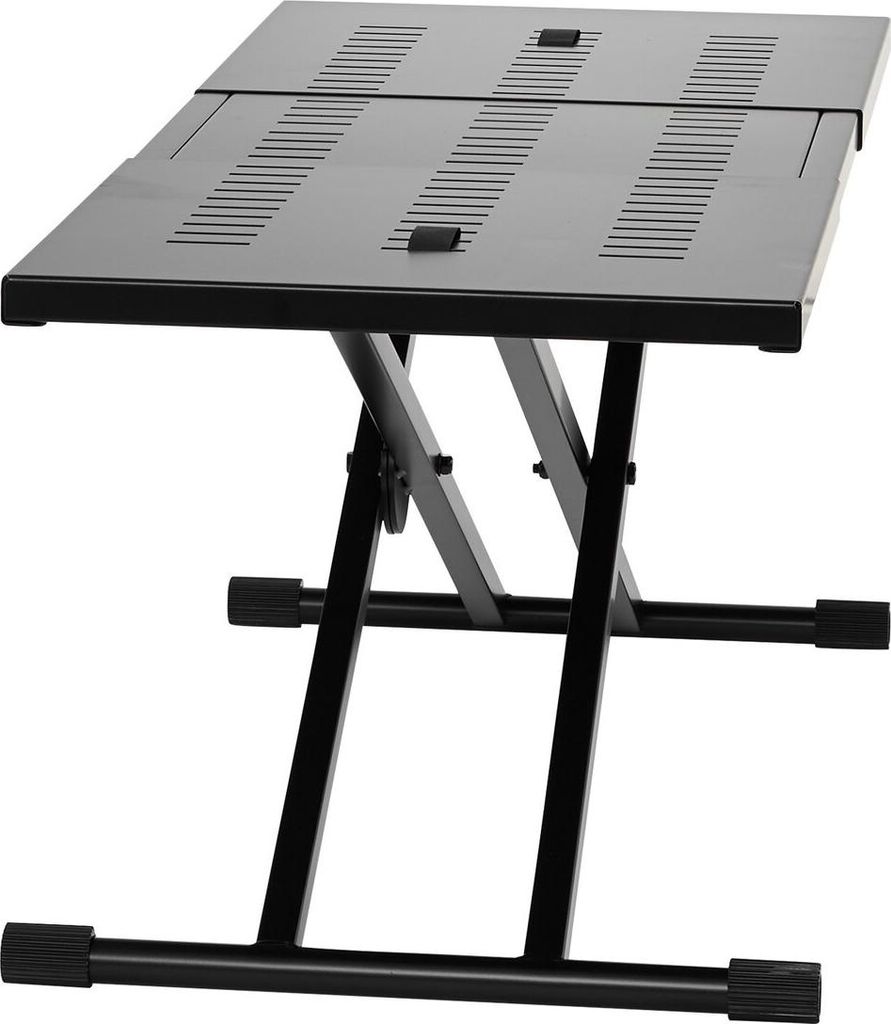 Portable DJ Table with Double-X Braced Keyboard Stand Adjustable Height