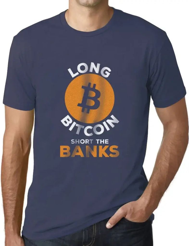 Herren Grafik T-Shirt Bitcoin Short The Bankers Btc Hodl Crypto Traders Öko-Verantwortlich Vintage Jahrgang Kurzarm Lustige Druck Geburtstag Geschenk