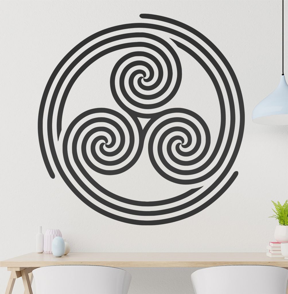 KIWISTAR Triskele Triskell Triskellion Wandtattoo in 6 Größen - Wandaufkleber Wall Sticker - Dekoration, Küche, Wohnzimmer, Schlafzimmer, Badezi...