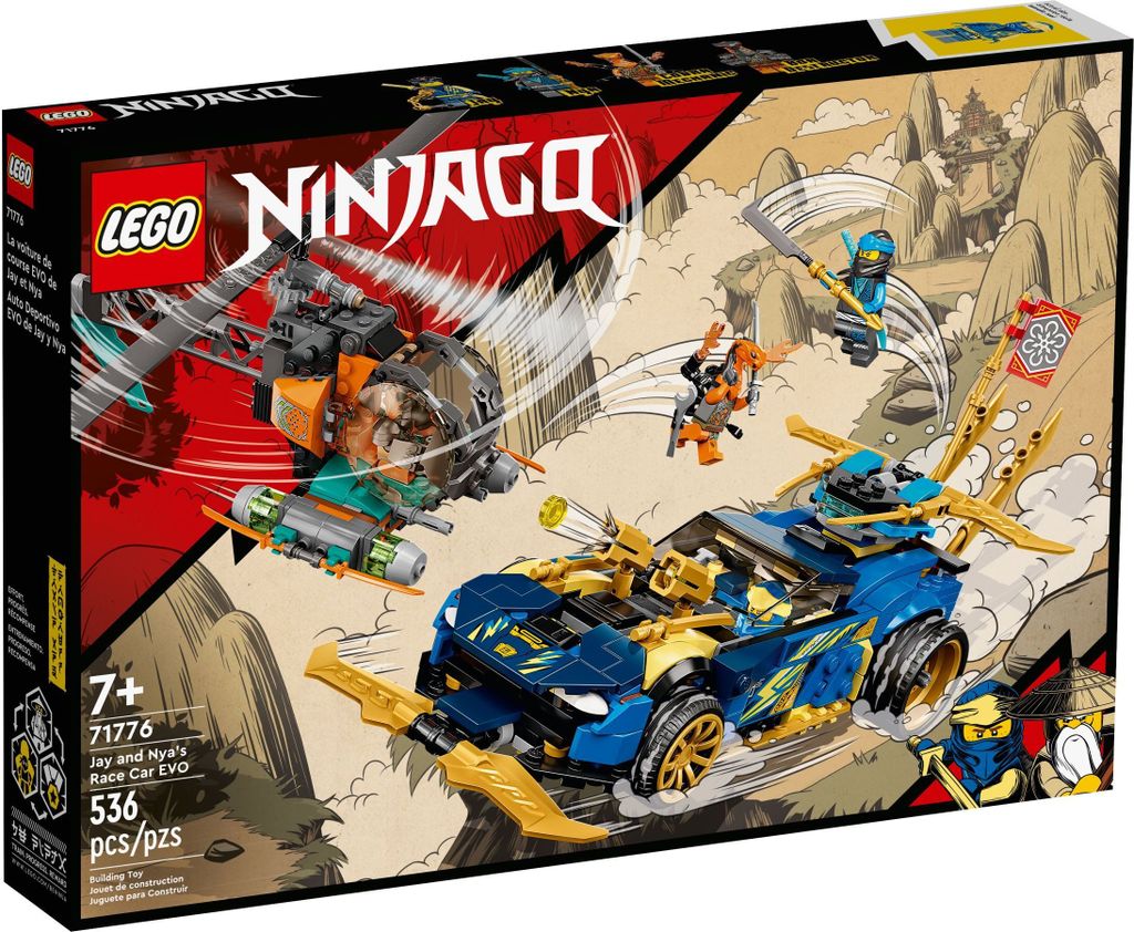 LEGO 71776 NINJAGO Jays und Nyas Rennwagen EVO, Set mit Produktbild 