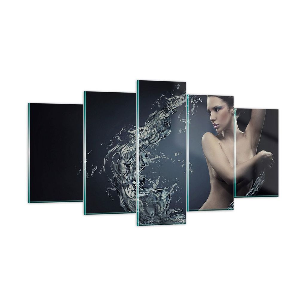 Bilder auf glas - Weiblich modell posieren schön - 160x85cm - Glasbilder - Wandbilder - Kunstdruck - zum Aufhängen bereit - Wanddekoration aus Gl...
