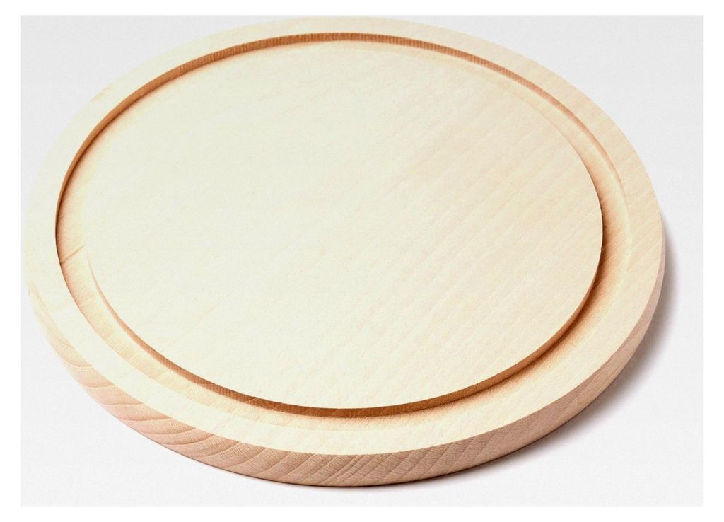 Rundes Servierbrett aus Buchenholz, Ø 22 cm