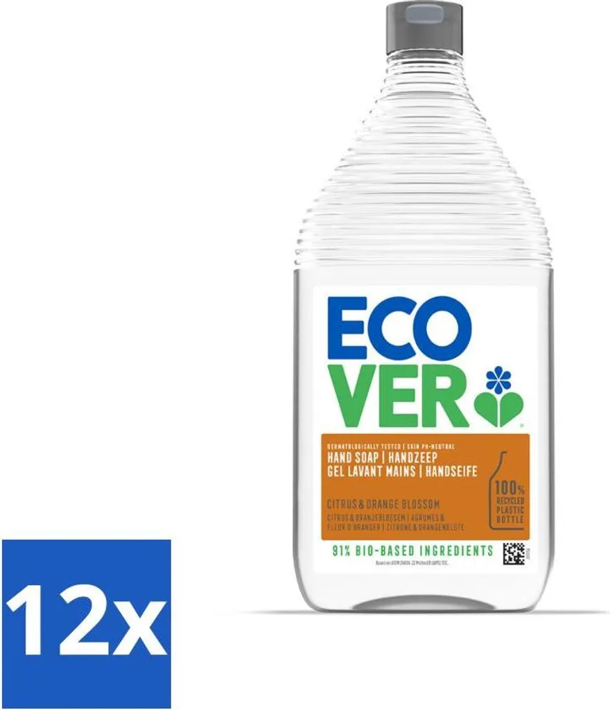 Ecover Sapone Mani Agrumi 950ml Ricarica - Scorta 12 Pezzi Risparmio