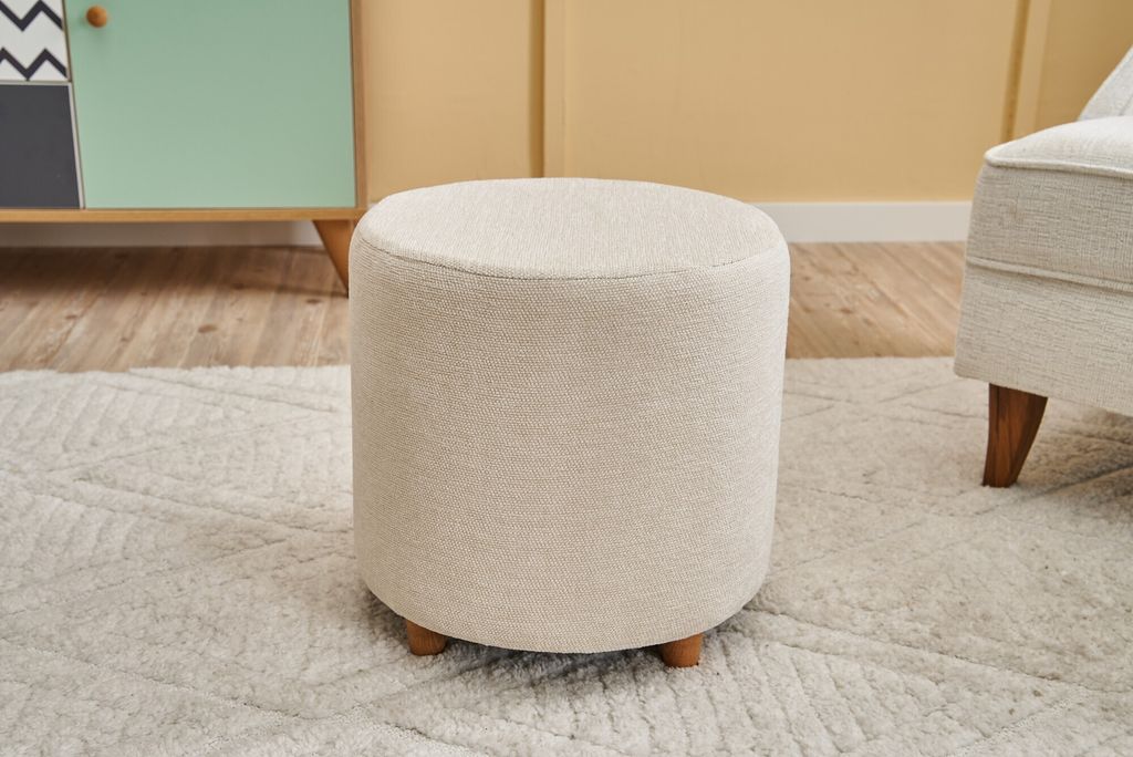 Hanah Home, Mario Gabbana 02, Sitzpuff, Creme, 40 x 40 x 40 cm