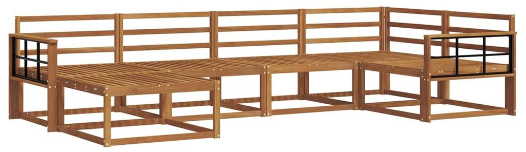 (Robust Möbel)Outdoor-Sofa garnitur moderne - Balkonmöbel/Gartenlounge-Set - robust und langlebig - 6 pcs Natur Massivholz Akazie - Gartensofas N...