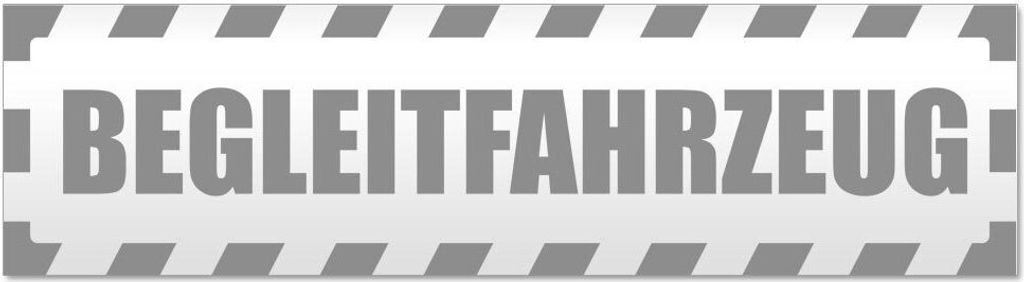 Kiwistar - Autoaufkleber - Grau - 20 x 5,3 cm - Begleitfahrzeug gestreift - Hinweis Aufkleber Sticker für Auto, Kfz, Fahrrad, PKW, LKW