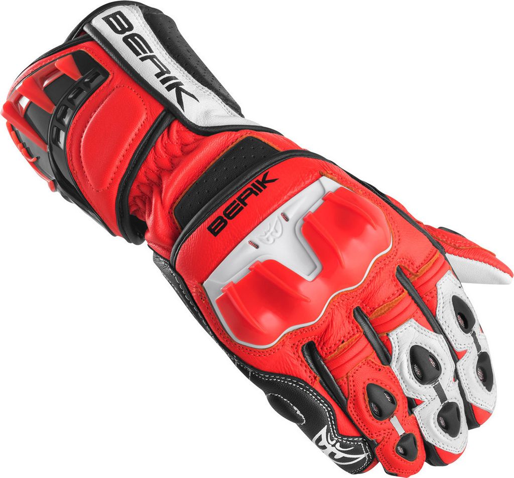 Berik Track Plus Motorradhandschuhe, rot/schwarz/weiß, XS