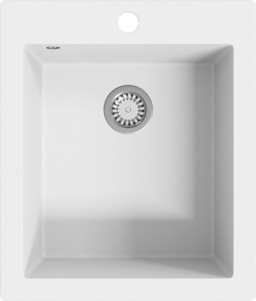 Granitspüle Einzelbecken Cremeweiß