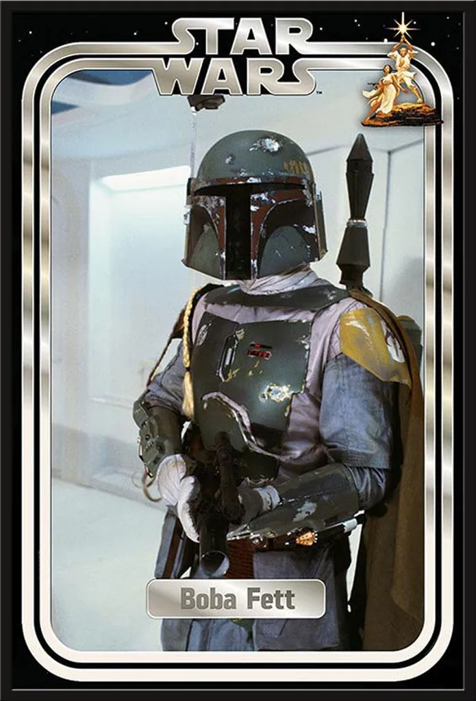 Affiche Boba Fett Star Wars avec Vitre Acrylique et Cadre Maxi Noir