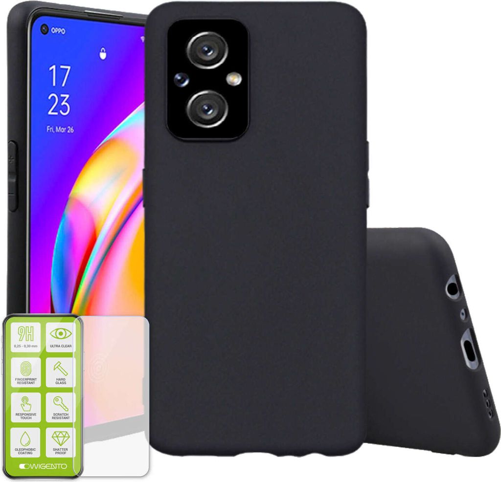 Für Oppo Reno 8 Lite Silikon TPU Hülle + H9 Glas Handy Tasche Etui Cover Schutz