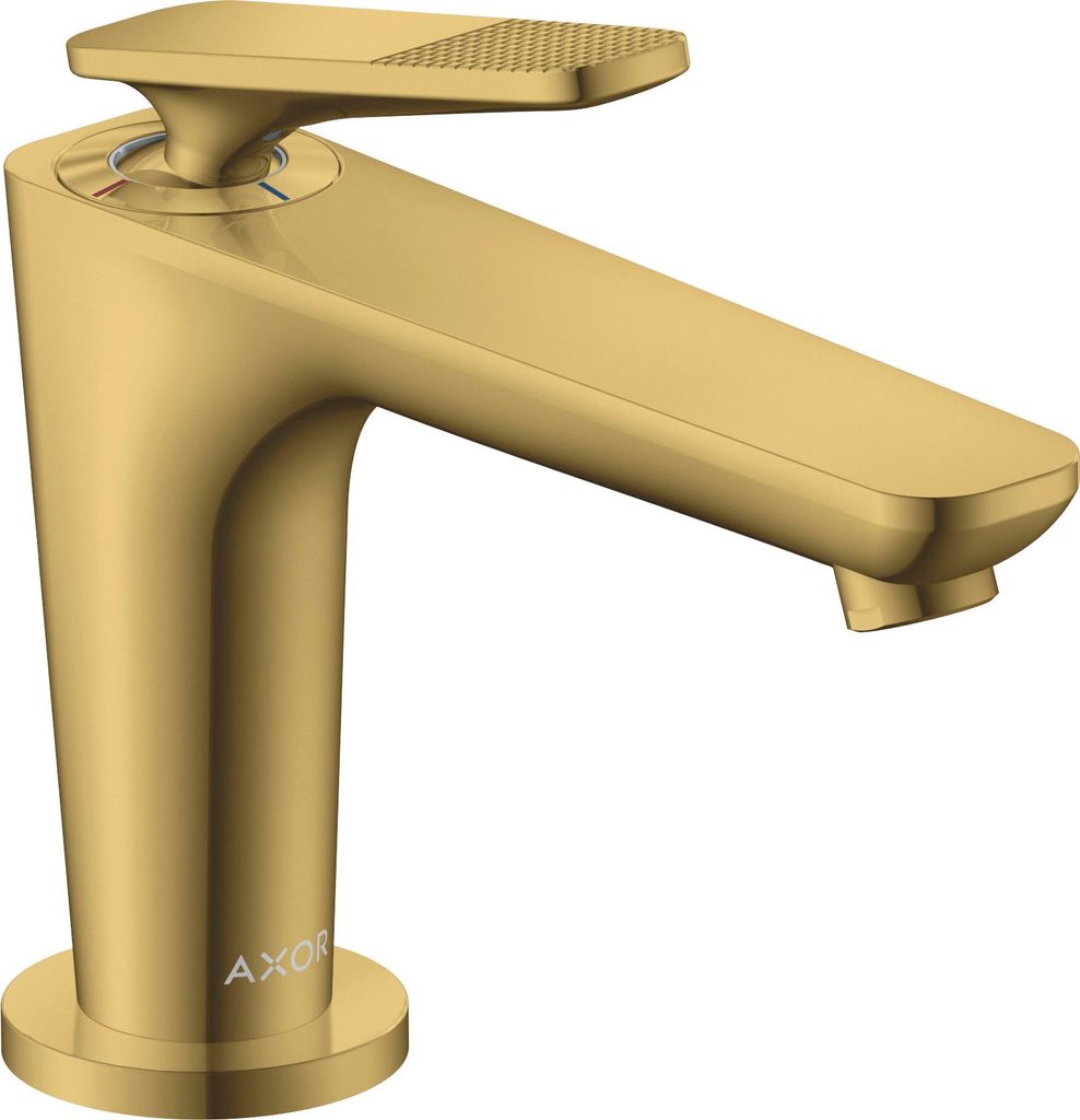 hansgrohe AXOR Citterio C Einhebel-Waschtischmischer 90, mit CoolStart für Handwaschbecken und Ablaufgarnitur, Cubic cut, 49021990