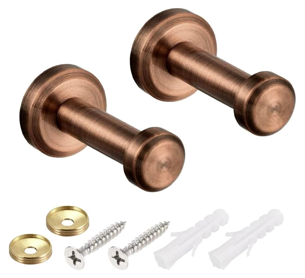 Wandhaken für Bademantel, Handtuchhaken, Wandmontage, gebürstetes Kupfer, 2 Stück
