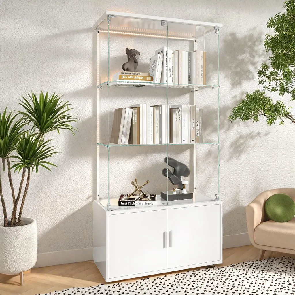 Vitrine éclairée blanche ProximaX - Solution rangement et exposition collections