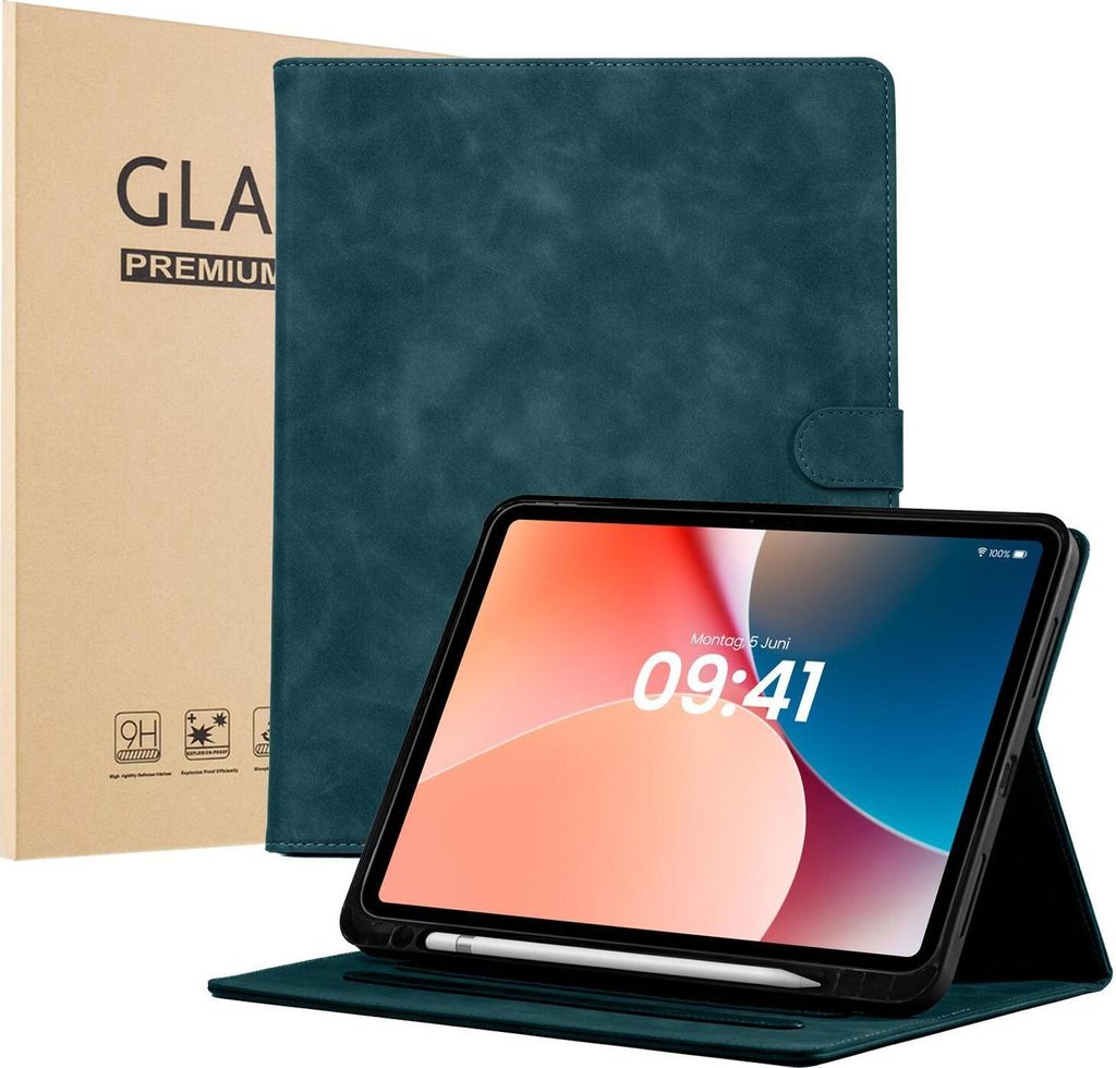 LBH Tablet Schutzhülle + 2x 9H Display Glas für Apple iPad Pro 7. Gen 13 Zoll Cover Case Schutz Tablet Farbe: Petrol