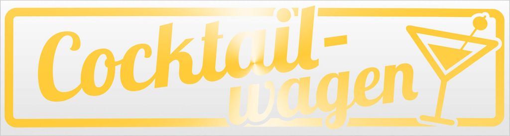 Kiwistar Cocktailwagen mit Glas Magnetschild Schild magnetisch - 20cm Gelb - reflektierend - Magnetfolie für Auto PKW Kfz