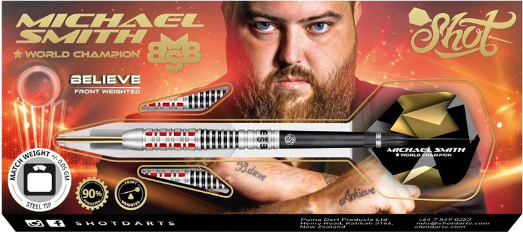 Shot! Michael Smith 90% Believe 22g Steeldarts