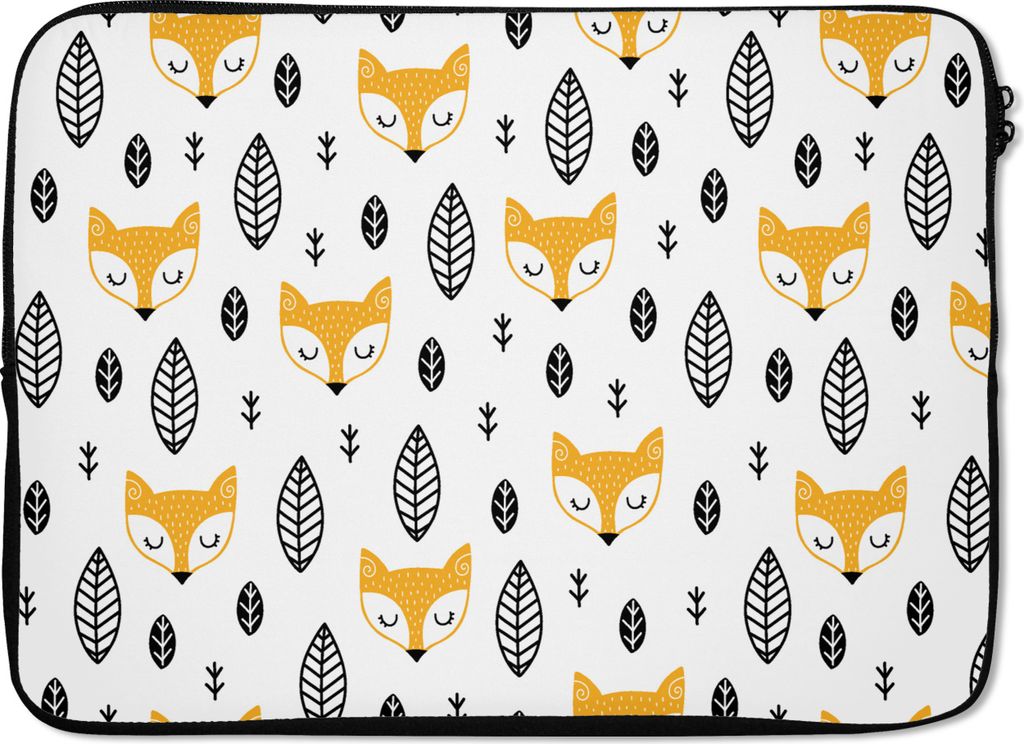 MuchoWow Laptop Hülle 14 ZollFuchs - Skandinavisch - Kinder - Muster Laptoptasche - Laptoptasche - Stoßsicher - Schutzhaube