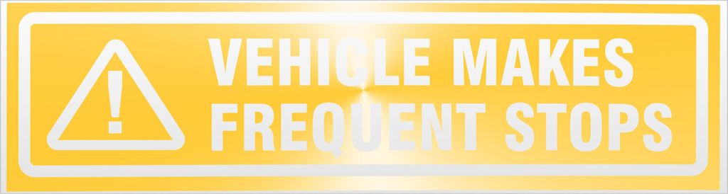 Kiwistar Vehicle Makes Frequent Stops invertiert Magnetschild Schild magnetisch - 45cm Gelb - reflektierend - Magnetfolie für Auto PKW Kfz