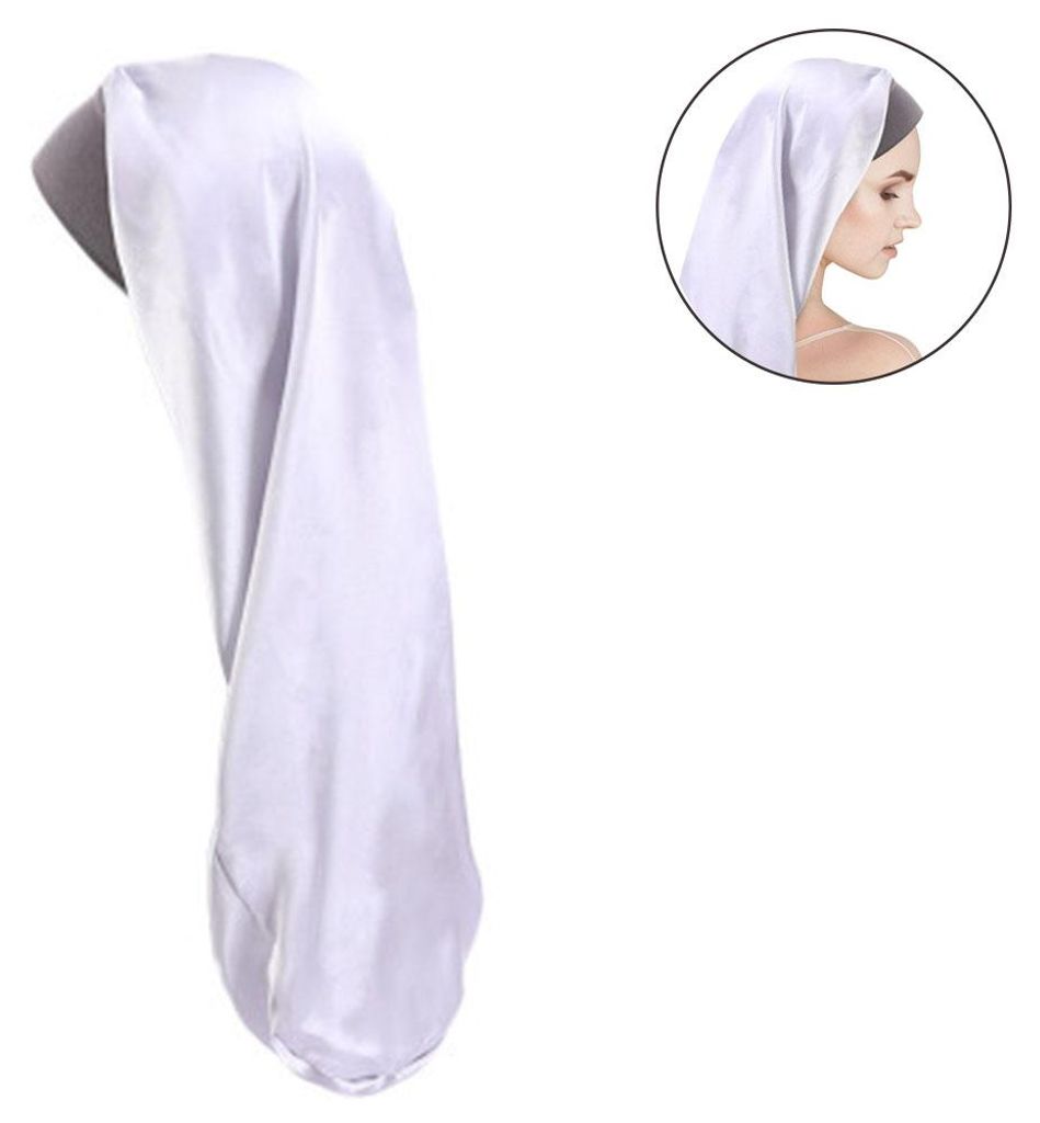 Lange Satin-Schlafhaube, lockere Schlafhaube mit weichem Gummiband für Frauen mit Dreadlocks und lockigem Haar